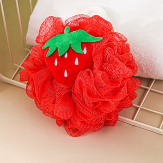 2 Pcs Bath Shower Sponge Loofahs 60g With Mesh Shower Organizer Hanging Save Space Small Bathroom Mesh Pouf Shower Ball Men Women Exfoliating Comfortable