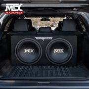 MTX Dual 12-Inch Loaded Subwoofer Enclosure Package with Amplifier and 4-Gauge Wiring kit