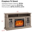 thumbnail image 2 of Litake Farmhouse Electric Fireplace TV Stand for TVs up to 58 Inch, Entertainment Center with 23" Electric Fireplace Remote Control, TV Console Cabinet with Open Storage Shelves for Living Room, Wood, 2 of 7