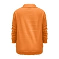 thumbnail image 4 of Women's Fashion Casual Solid-Colour Long-Sleeved Button-Front Knitted Collared Cardigan for Outerwear and Casual Everyday Use,Saffron,S, 4 of 7