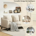 thumbnail image 6 of FFH 3-Seater Fabric Lounge Sofa with 3 Pillows & Deep Seat, Modern Comfy Upholstered Couch with Wood Legs, 80.5"*34"*34", 6 of 8