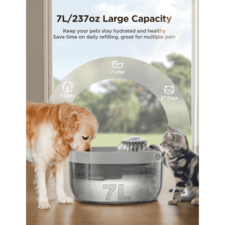 FeelNeedy 7L Automatic Pet Water Fountain, Gray photo 2