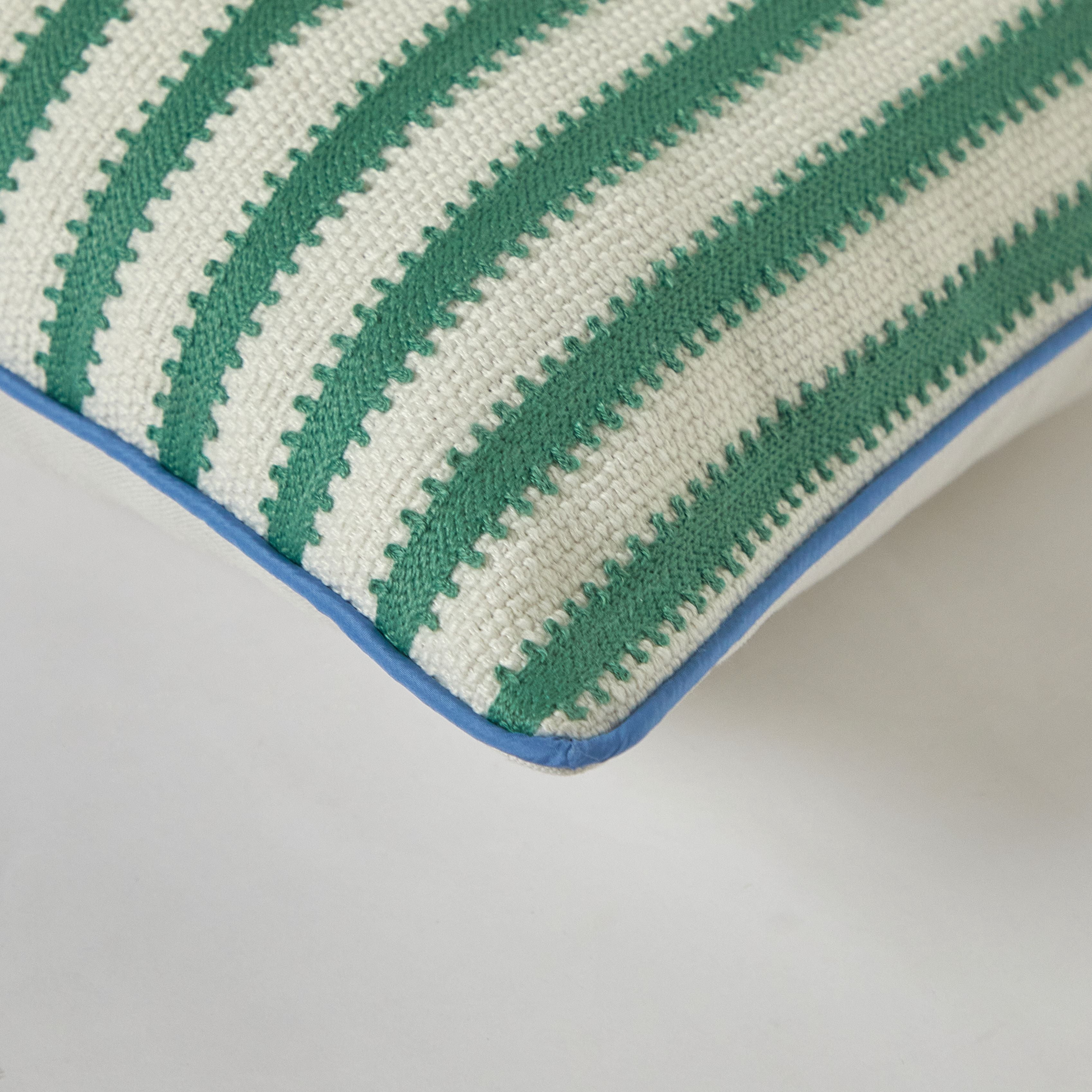 Mainstays by Becky G. & Alejandra Oblong Decorative Pillow, Green Cabana Stripe, 14" x 20"