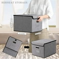 thumbnail image 3 of File Boxes 1PackLetter Size Multi-purpose Linen File Storage Box Organizers Collapsible Foldable Decorative Linen Storage Hanging Filing Folders with Lids Office Gray File Box Filing Box, 3 of 7