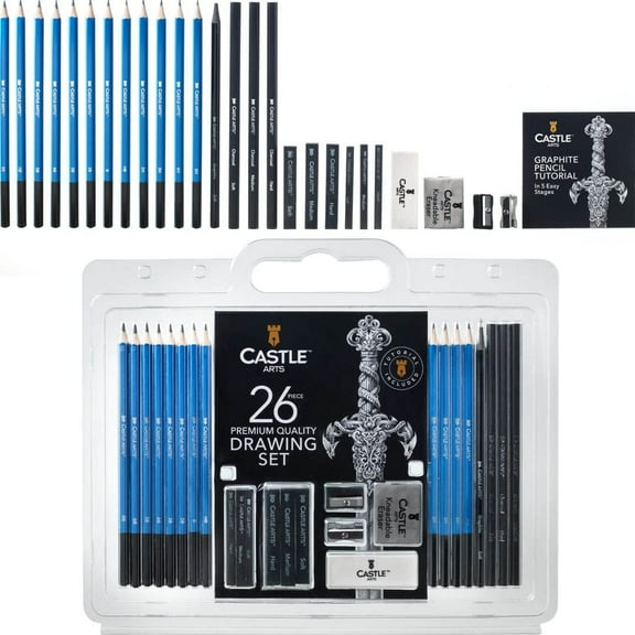 Castle Art Supplies 26 Piece Drawing and Sketching Pencil