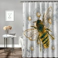 thumbnail image 4 of Shower Curtain Daisy and Bee Shower Curtains for Bathroom Decor Wood Grain Shower Curtain Sets with Hooks Waterproof Fabric Bath Curtain Standard 72" X 72", 4 of 6