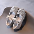 thumbnail image 5 of Gpaecead Girls Sequin Pearl Princess Dance Shoes Solid Color Non Slip Low Heel Performance Shoes For Kids, Silver, 5 of 8