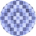 thumbnail image 1 of Ahgly Company Machine Washable Indoor Round Checkered Blue Modern Area Rugs, 7' Round, 1 of 4