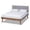 Light Grey,Walnut, variant on Devan Mid-Century Modern Light Grey Fabric Upholstered Queen Size Platform Bed