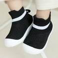 thumbnail image 3 of Byseng Baby Walking Shoes, Non-Skid Indoor Infant Breathable Elastic Sock Shoes for Boy Girl, with Socks, Black, 14.5, 3 of 8