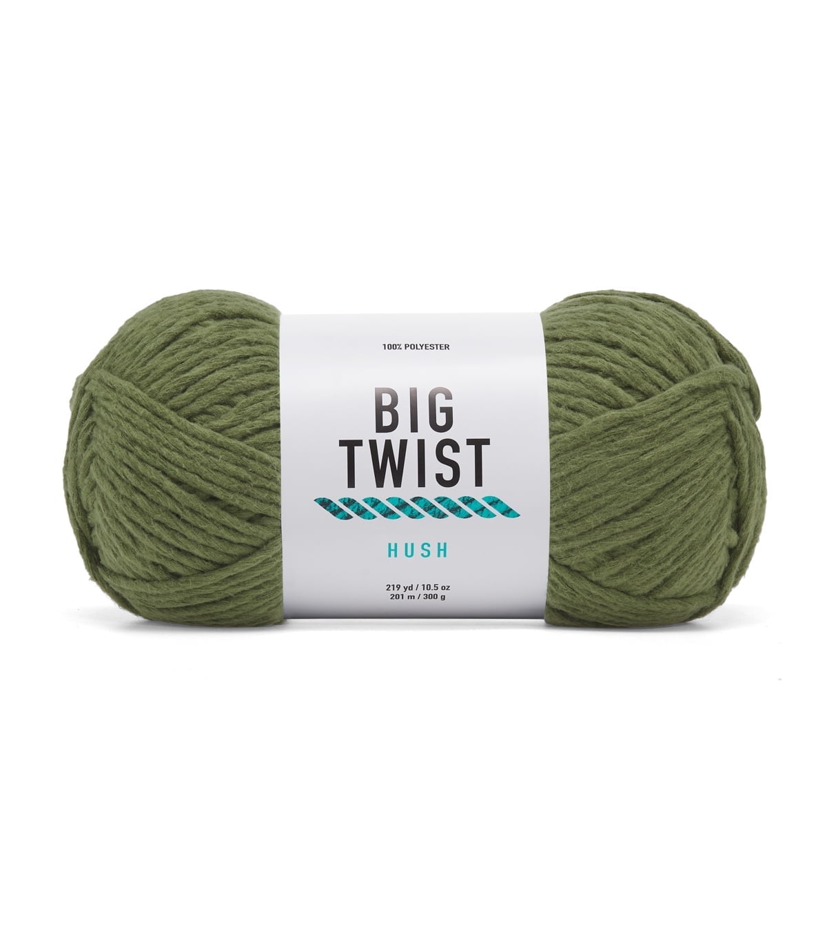 Big Twist Hush 4 Pack Bulky Polyester Yarn, Olive, 219 yd, 10.5 oz