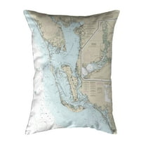 Betsy Drake NC11426EL Estero Bay to Lemon Bay, FL Nautical Map Noncorded Indoor & Outdoor Pillow - 16 x 20 in.
