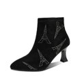 thumbnail image 2 of NECHOLOGY Botas Mujer Adulto Femenino Zapatos Botines para mujer Botas de invierno de tacón sexy de cuero de diseñador de Italia para mujer Tacón grueso (Black, 6.50), 2 of 7