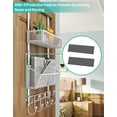 thumbnail image 5 of LEFEE Over Door Hook with 2 Mesh Baskets and 9 Hooks, 304 Stainless Steel No Drilling Over The Door Hanger, Over The Door Organizer for Bathroom, Kitchen, Bedroom-White (for 1.57in Doors), 5 of 7