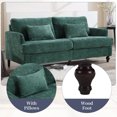 thumbnail image 3 of MOONMISS Chenille Upholstered Mid Century Modern Wood Frame Loveseat-Emerald, 3 of 5