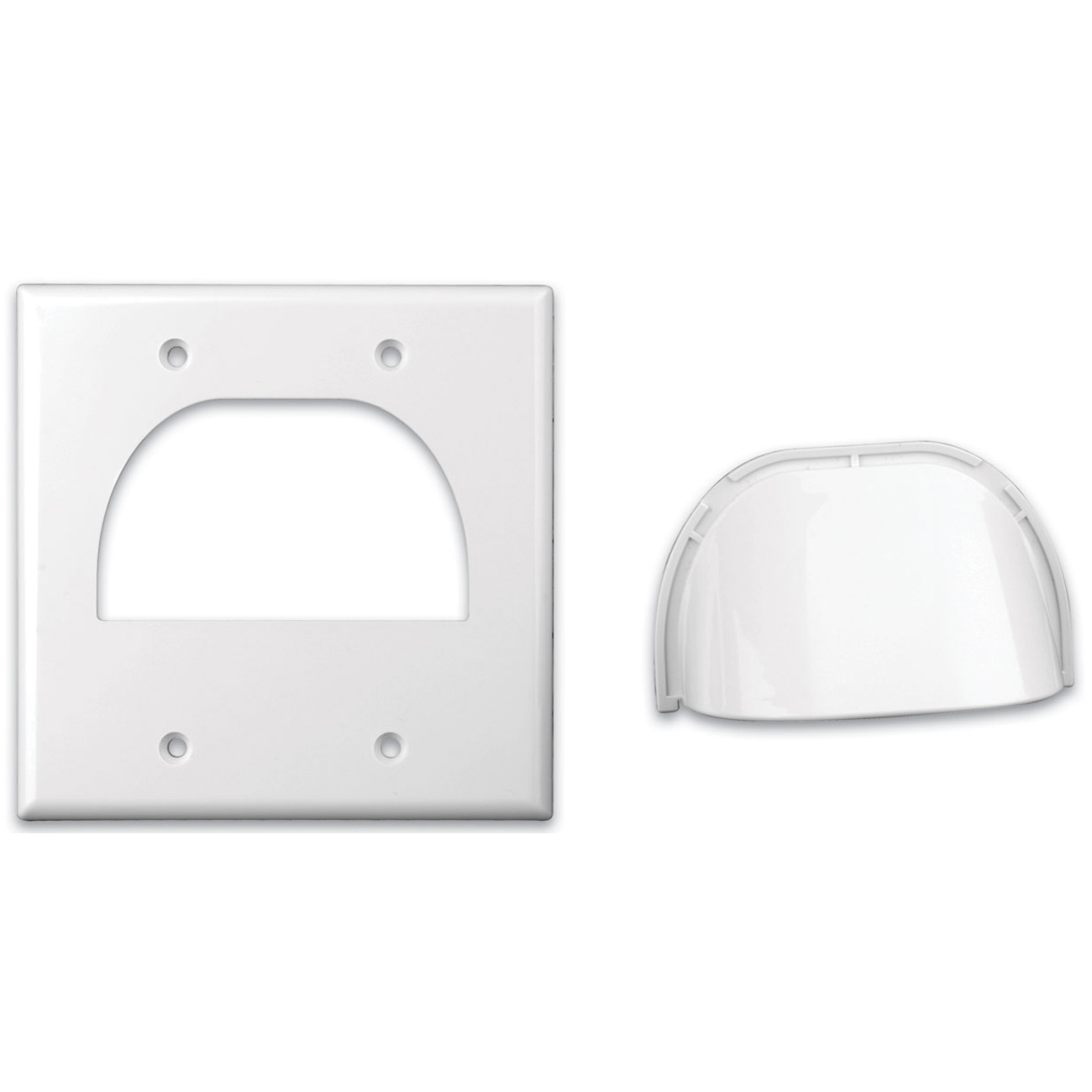 Custom TwoPiece Bulk Cable Wall Plates DualWhite