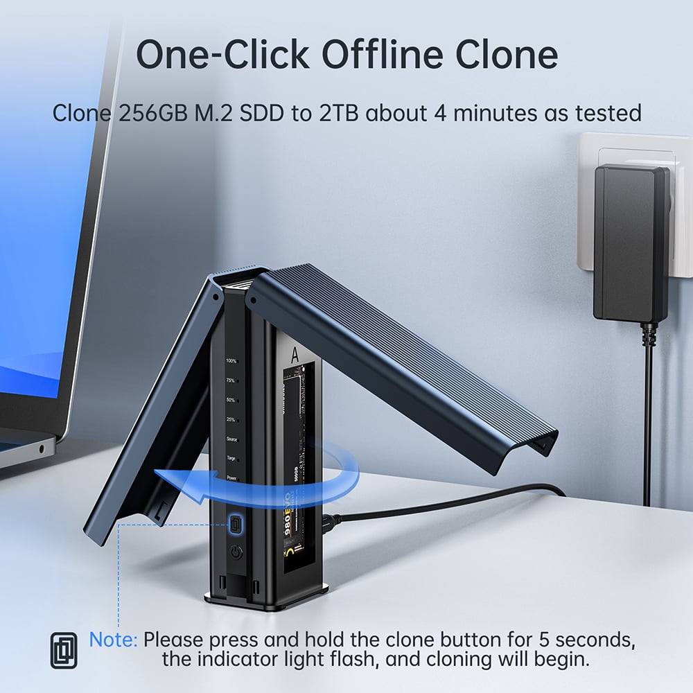 ACASIS NVMe  M.2 Enclosure Dual-Bay SSD Enclosure 10Gbps with Offline Cloning Type-C Interface