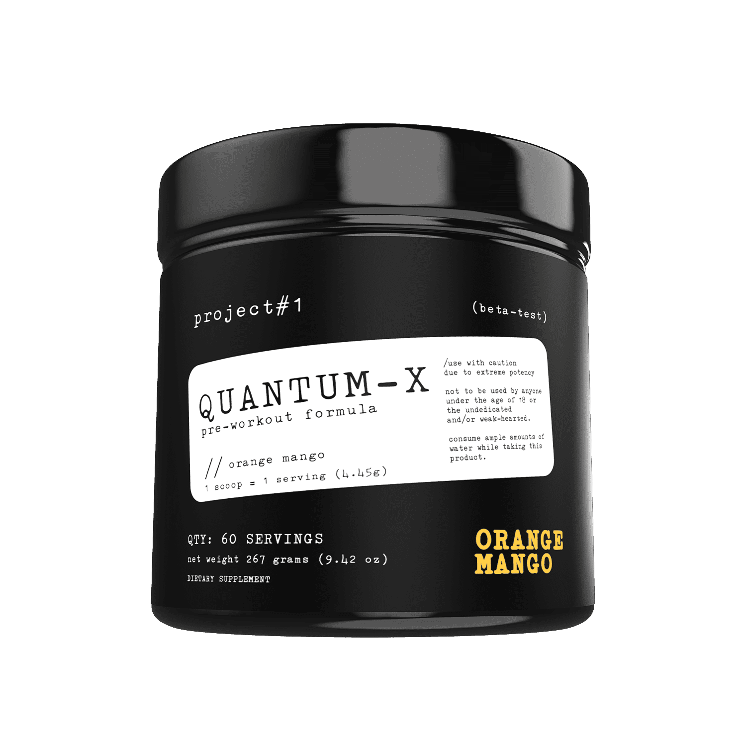 Project #1 Quantum - X: Orange Mango Pre-Workout, 30 Servings, Creatine - Dietary Supplement