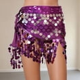 thumbnail image 2 of Wxolcjlv Women's Sequin Fringe Wrap Mini Skirt Tie Waist Dance Club Short Skirts, 2 of 4