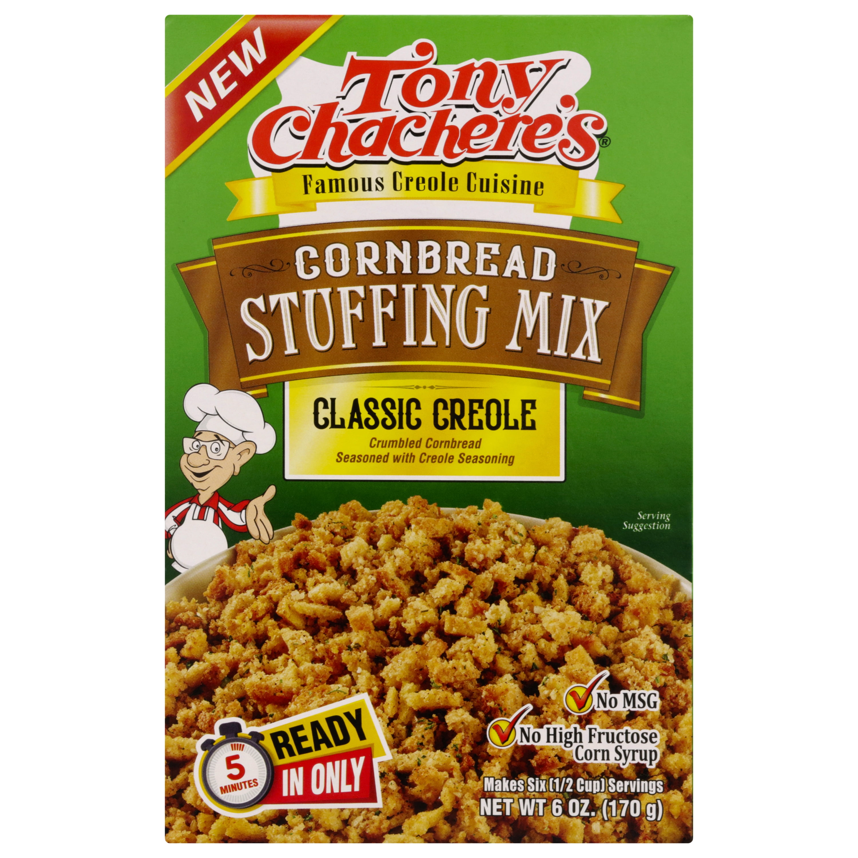 Tony Chachere's, Cornbread Stuffing Mix, Classic, Cajun, 6 oz, Shelf Stable