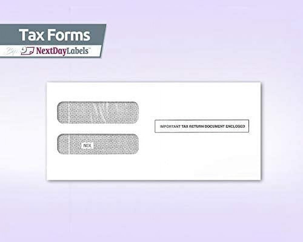 100 Self Seal Envelopes, Designed to fit 2022 3-up Laser W-2 Forms, Horizontal Format