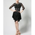 thumbnail image 4 of Mesh Yoke Sheer Sleeve Rhinestone Ruffle Fringe Dance Stage Routine, 4 of 6