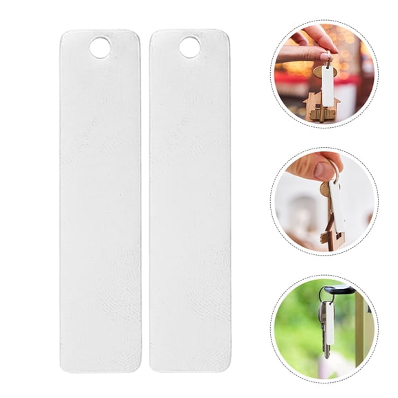 SEWCHICS 5-Pack Blank Stainless Steel Metal Tags for Engraving Keychain Blanks and Easy to