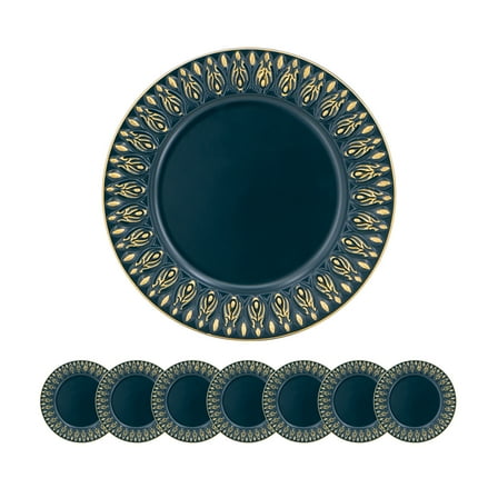 8 Pack Plastic Charger Plate, D14"