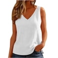 thumbnail image 2 of Tank Tops for Women Cotton Linen Lightweight V Neck Plain Casual Sleeveless Shirt Summer Outfits, 2 of 6