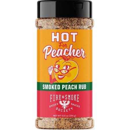 Fire & Smoke Society Hot for Peacher BBQ Seasoning Rub, 12.5 Ounce Mixed Spices & Seasonings