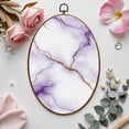 thumbnail image 7 of Canvas Wall Art Artistic Marble Royal Purple Glitter Gold Oval Framed Canvas Prints Vintage Wall Hanging Decor for Home Office Decorations 8.6"x11.4", 7 of 7