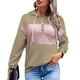 thumbnail image 1 of Sudaderas con Capucha para Mujer con Botones en Contraste de Color Diseño de Empalme Suave y Transpirable Sudadera con Capucha para Mujer con Bolsillo para Trabajo de Fiesta Caqui XL, 1 of 6