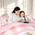 thumbnail image 5 of Manfei Geometric Check 7 Pieces Full Size Bedding Sets,Cozy Christmas Full Size Bed in a Bag,Pink,Pink Reversible, 5 of 7