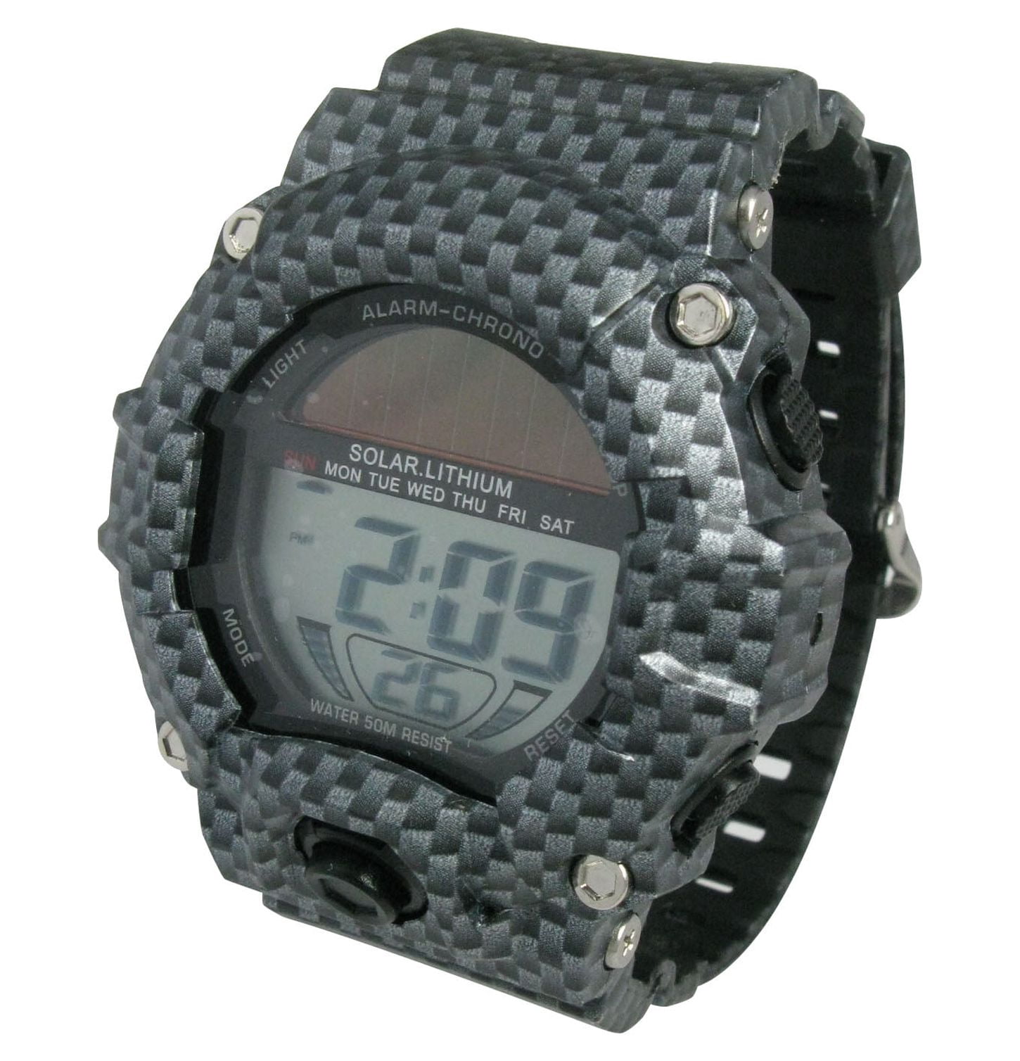 George Mens Solar Digital Wristwatch Plastic Band