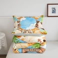 thumbnail image 5 of Homewish Cute Cats Animal Twin Comforter Sets,Cartoon Pet Themed Bedding Set,Green Blue,Light Gray Reversible,2-Piece,1 Comforter and 1 Pillowcase, 5 of 7