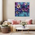 thumbnail image 5 of Purple Flowers Wall Art Painting on Canvas, Spring Vintage Walls Pastoral Country Canvas Art Home Prints Wall Art Framed Modern Artwork for Living Room Bedroom Wall Decor 8x8in, 5 of 9