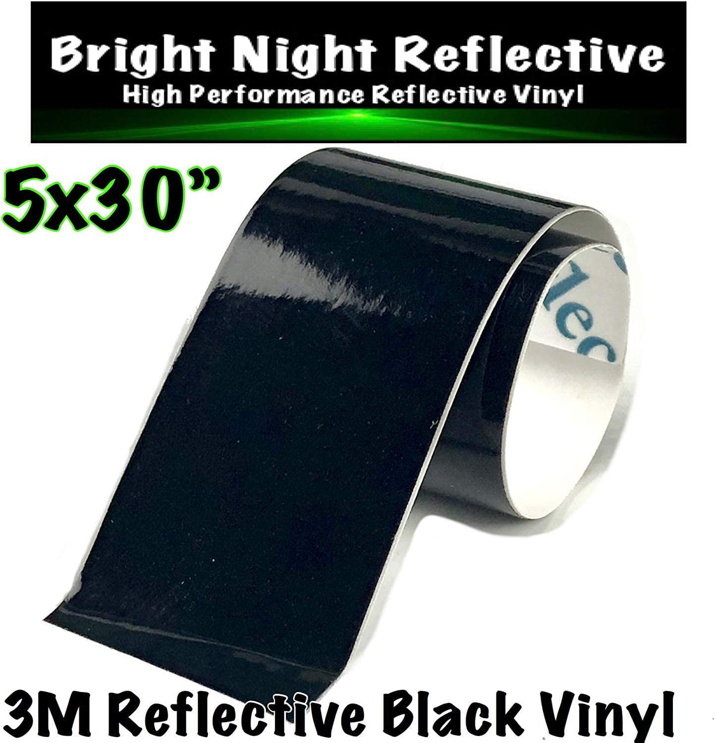 Bright Knight Reflective Motorcycle Helmet Safety Tape Decal Sticker Kit  DYI (Black, 5x30) 
