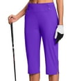 thumbnail image 5 of 2025 Women's Stretch Capri Pants - High-Waisted Office Work & Yoga Dress Crop with Pockets (Breathable Summer Casual Slacks), 5 of 7