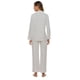 thumbnail image 2 of Conjunto de pijama de manga larga con botones y pantalones para mujer, color blanco, 2 of 5