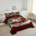 thumbnail image 2 of Christmas Truck Comforter Set Queen Size Red Plaid Decor Pine Tree Bedding Set Winter Snow View Quilt Set Happy New Year Gifts Duvet Insert, 2 of 6
