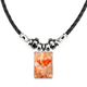 thumbnail image 1 of marmol blanco patrón abstracto moderno naranja collar a mano colgante de cuerda de cuero Unbranded M, 1 of 3