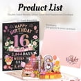 thumbnail image 7 of 16th Birthday Card for Women Her, Large 3D Pop Up 16th Birthday cards for Mom Wife, Happy 16 Year Old Birthday Decorations for Grandma, Mother, Daughter Funny Birthday Gifts, Back to 2010, Pink, 7 of 7
