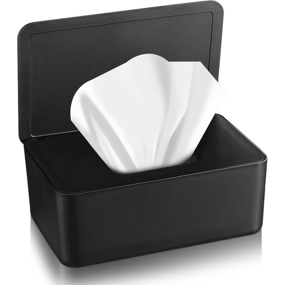 Dryer Sheet Holder,Plastic Dryer Sheet Dispenser Container Storage Box Holder Fabric Softener Sheets Holder for Laundry Room Decor(Black1 Pack)