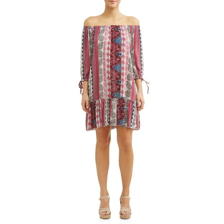 Drop Dress Size 6 Day - Women's Printed Drop Waist Dress