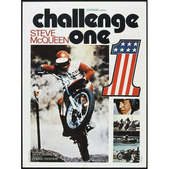 Challenge One French Poster Steve Mcqueen 1971 Movie Poster Masterprint (11 x 17)