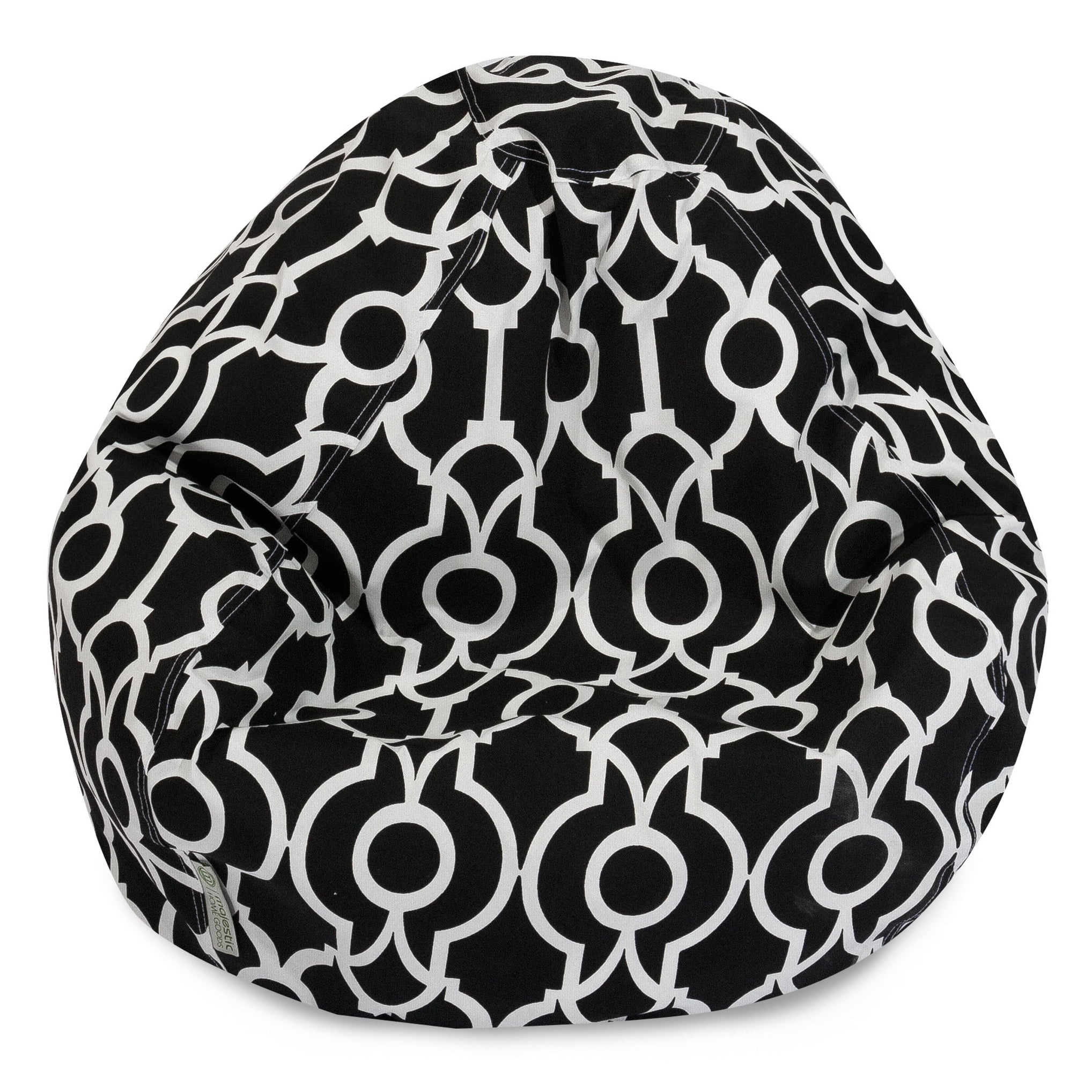 Majestic Home Goods Indoor Outdoor Black Athens Classic Bean Bag Chair ...