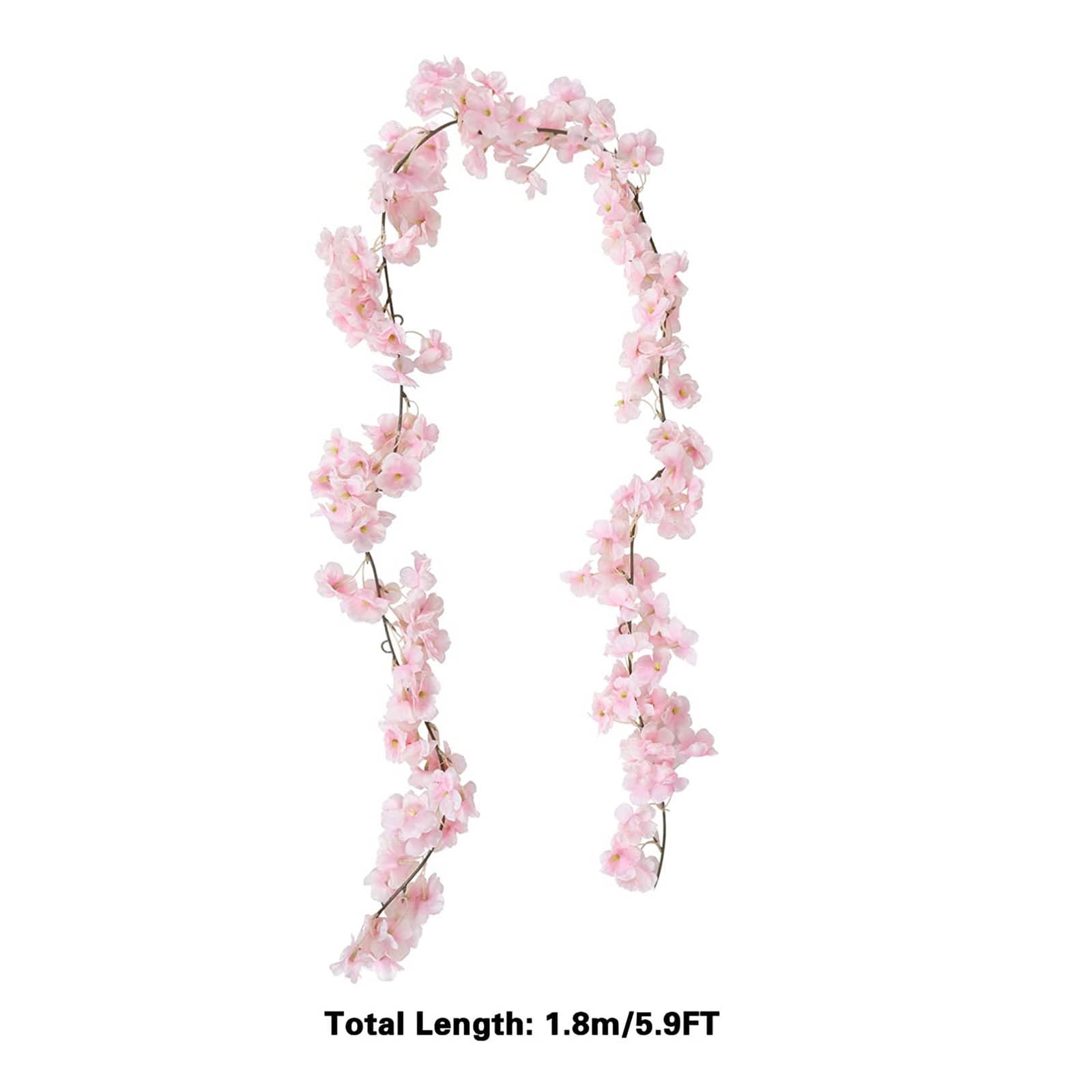 LYCAQL 6pcs Artificial Cherry Blossom Flower Vines Flowers for Outdoors Hanging Silk Flowers Garland for Wedding Party Home Japanese Kawaii Decor Flower Wall Wisteria Hanging Flowers