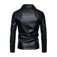 thumbnail image 2 of Chaqueta de cuero para hombre, chaqueta de cuero PU lavada para motocicleta, chaqueta de cuero fina con solapa para hombre, procesamiento para hombre, 2 of 6