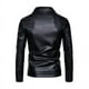 thumbnail image 5 of Chaqueta de cuero para hombre, chaqueta de cuero PU lavada para motocicleta, chaqueta de cuero fina con solapa para hombre, procesamiento para hombre, 5 of 6