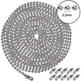 thumbnail image 2 of Sinvic 120 Inch silvery Stainless Steel Bead Ceiling Fan Pull Chain Extension with 10  Connectors for Fan and Light, 2 of 5